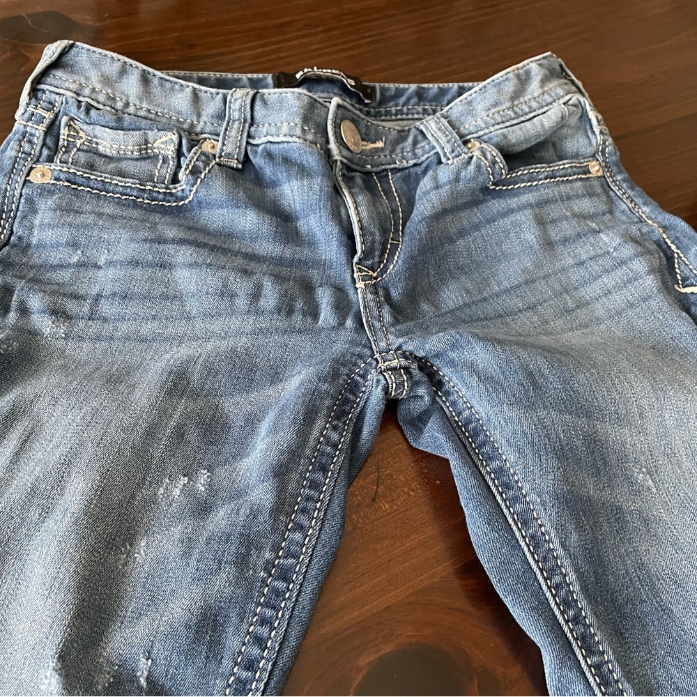 Express Blue Boot Cut Jeans with Classic Denim Wash